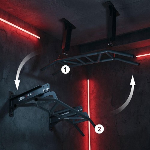 WALL & CEILING MOUNTED PULL-UP BAR FOR HOME GYM DD16 HMS FITNESS