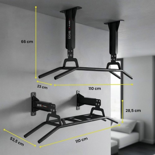 WALL & CEILING MOUNTED PULL-UP BAR FOR HOME GYM DD16 HMS FITNESS