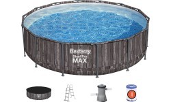 Bestway baseinų komplektas Steel Pro Max 427 medžio imitacija