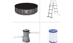 Комплект бассейна Bestway Steel Pro Max 427 под дерево