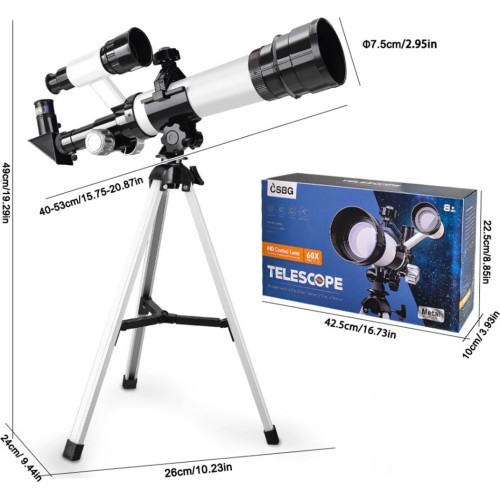 MOON Telescope White Black Metal Elements