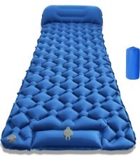 Inflatable Sleeping Pad w/ Integrated Pump inSPORTline Soultea 190 x 60 x 6 cm - Blue