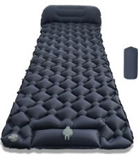 Inflatable Sleeping Pad w/ Integrated Pump inSPORTline Soultea 190 x 60 x 6 cm - Dark blue