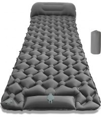 Inflatable Sleeping Pad w/ Integrated Pump inSPORTline Soultea 190 x 60 x 6 cm - Grey