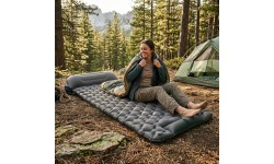 Inflatable Sleeping Pad w/ Integrated Pump inSPORTline Soultea 190 x 60 x 6 cm - Navy Blue