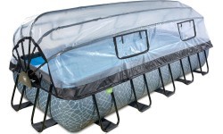 EXIT Stone pool 540x250 cm with dome and sand filter pump - grey Framed pool Rectangular 12600 L