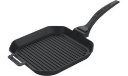 Ribbed cast iron grill pan with removable handle Steak Champ