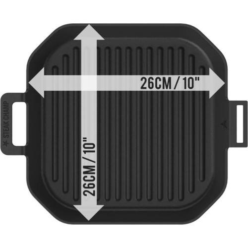 Ребристая чугунная сковорода со съёмной ручкой Steak Champ