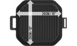 Ribbed cast iron grill pan with removable handle Steak Champ