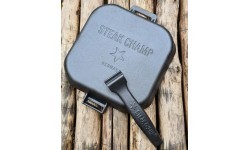 Rifliuota ketaus keptuvė nuimama rankena Steak Champ