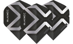 Оперение для дартса Winmau Blade X Prism Delta, металлический чёрный/серебристый