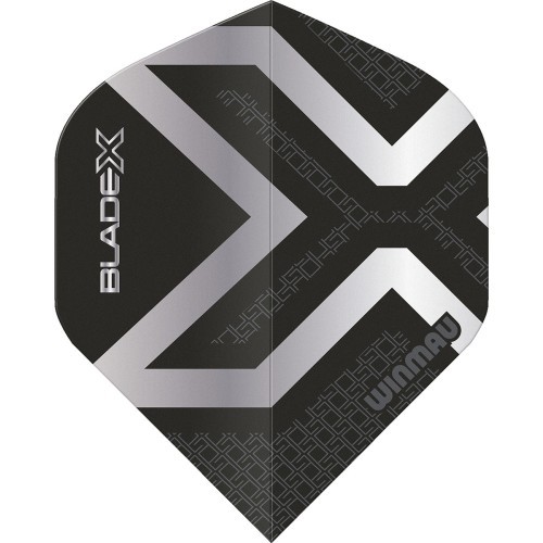 Оперение для дартса Winmau Blade X Prism Delta, металлический чёрный/серебристый