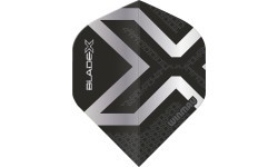 Winmau Blade X Prism Delta plunksnelės, metalinė juoda/sidabrinė