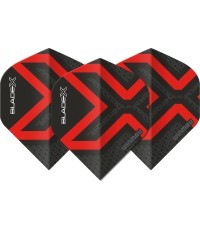 Winmau Blade X Prism Delta plunksnelės, metalinė juoda/raudona