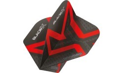 Winmau Blade X Prism Delta plunksnelės, metalinė juoda/raudona