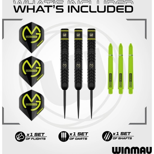 Winmau MvG SE plieno galiuko taikinio strėlytės, 21 g