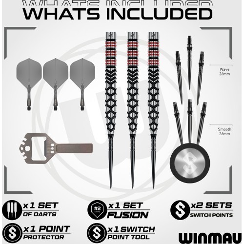 Winmau Fornax Tapered Switch Point darts 90%