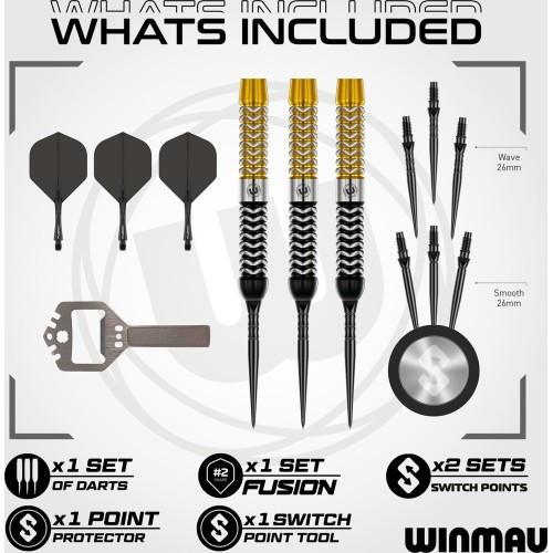 Дротики для дартса Winmau Exion Parallel Switch Point 90%