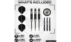 Winmau Blackout 2 metaliniu smaigaliu dartai, 90% tungsteno