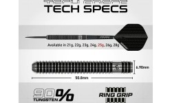 Дротики Winmau Blackout со стальным наконечником, 90% вольфрам, 25 г