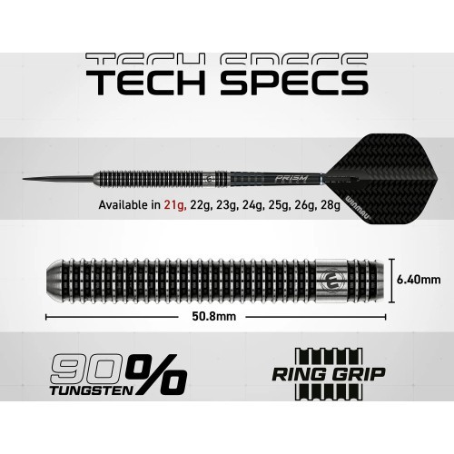 Winmau Blackout 1 plieno smaigalio dartai, 90% volframas, 21 g