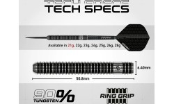 Дротики Winmau Blackout 1 со стальным наконечником, 90% вольфрам, 21 г
