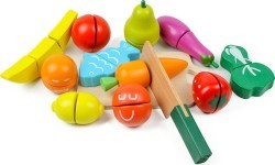 Medinis vaisių ir daržovių pjaustymo rinkinys (13 vnt.) Ecotoys