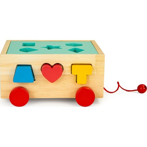 Medinis rūšiavimo vežimėlis su kaladėlėmis Ecotoys