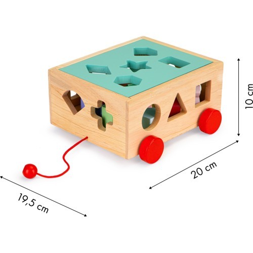 Wooden sorter cart with blocks Ecotoys