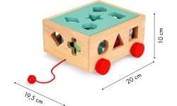 Medinis rūšiavimo vežimėlis su kaladėlėmis Ecotoys