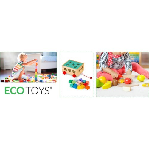 Wooden sorter cart with blocks Ecotoys