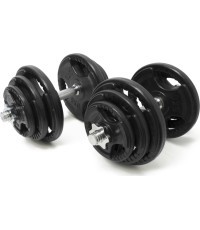 Newton Fitness gumuotų reguliuojamų hantelių rinkinys 2 x 20 kg