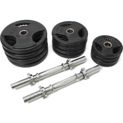Newton Fitness gumuotų reguliuojamų hantelių rinkinys 2 x 20 kg