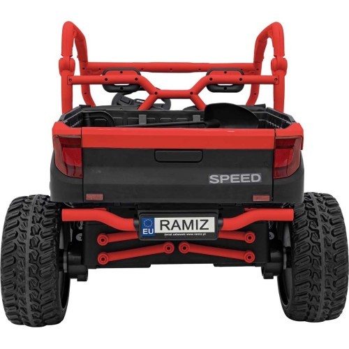 Elektrinis vaikiškas automobilis Farmer Truck UTV Racing, raudonas