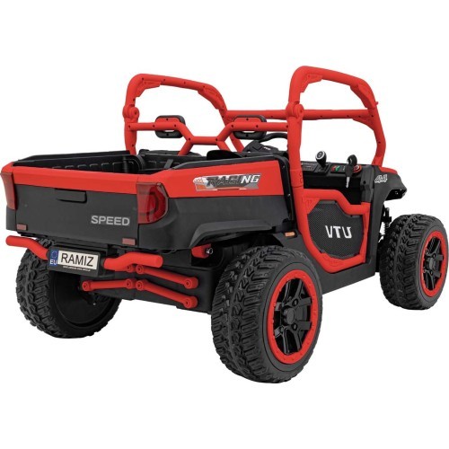 Elektrinis vaikiškas automobilis Farmer Truck UTV Racing, raudonas