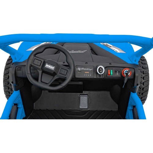 Vaikiškas elektrinis visureigis Farmer Truck UTV Racing, mėlynas
