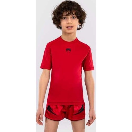 Venum Contender Kids Rashguards Short Sleeves - Cherry Red