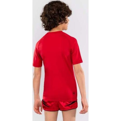 Venum Contender Kids Rashguards Short Sleeves - Cherry Red