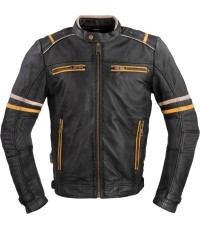 Мужская кожаная мотокуртка W-TEC Traction - Чёрный