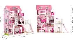Деревянный кукольный домик XXL с подъемником и горкой EcoToys