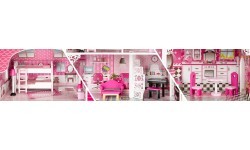 Деревянный кукольный домик XXL с подъемником и горкой EcoToys