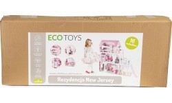 Wooden XLL dollhouse with lift and slide ECOTOYS 