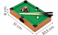 Stół do bilarda mini 50x30 cm zestaw do gry dla dzieci akcesoria ECOTOYS