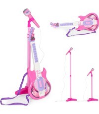 Elektrinės gitaros rinkinys mikrofono stovas vaikams mp3