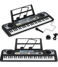 Didelis klavišinis pianinas su mikrofonu vaikams + maitinimo šaltinis