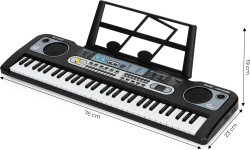 Large keyboard piano with microphone for children + power supply