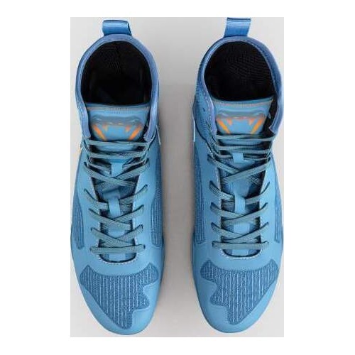 Venum Elite Neo Boxing Shoes - Steel Blue/Orange