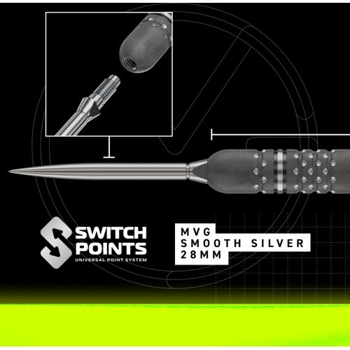 Winmau MvG TS-PRO 90% Switch Point Steel Tip Darts 24G