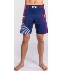 Men's Official UFC Freedom 250 by Venum Blue Authentic Fight Night Long Fit Fight Short
