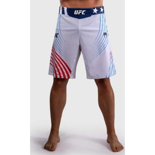 Men's Official UFC Freedom 250 by Venum White Authentic Fight Night Long Fit Fight Short